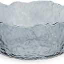 TOSSOW Glass Salad Bowl Irregular Shape Serving Bowls, 25 oz Pyrex Mixing Bowls for Kitchen Prep, Fruit, Snack, Dessert, and Candy Dishes or Nut Bowls(Grey) (Gray)