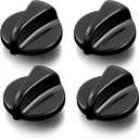 WB03K10035 Stove Knobs Cooktop Replacement Parts for GE Range Cooktop Oven Knob Black Plastic GE Hotpoint General Electric Burner Control XL44 Stove Knob KIP 5963 183d5598 Stove Top Knobs 4 Pcs