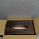 Rectangular Tissue Box Cover Decorative Wood Facial Tissue Holder with Hinged Lid Napkin Dispenser in Antique Style