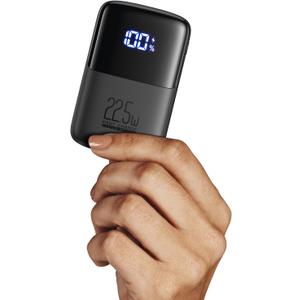 INIU Portable Charger, Smallest 22.5W 10000mAh Power Bank, USB C in/Output Fast Charging 3-Output Mini Battery Pack Charger with Phone Holder for iPhone 16 15 14 13 12 Samsung S23 Google iPad Tablet (black)
