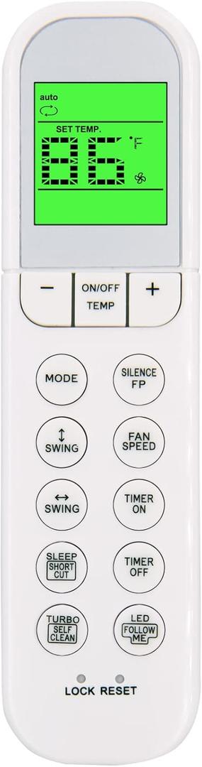 Replacement Remote Control for Midea ComfortStar FrigidaireAC Cooper&Hunter AC Air Conditioner RG36B/BGE RG36F/BGEF RG36A/BGEF-AR3 RG36B/BGCE RG36Y1/BGCEFU2 RG36F1/BGEFU1 RG36B4(B)/BGE RG36B2/BGEF -B