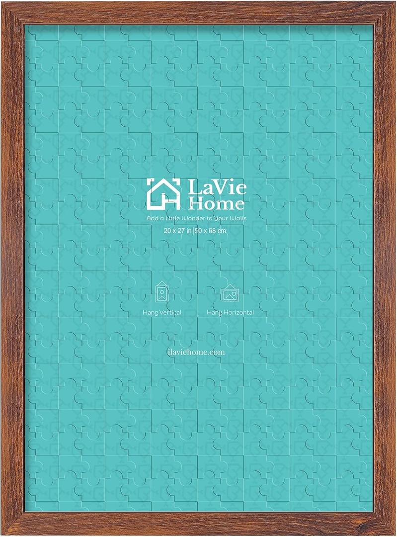 LaVie Home 20x27 Picture Frame Brown, Puzzles Frame for Wall Decoration, Classic Brown Minimalist Style Suitable for Decorating Houses, Offices, Hotels, Puzzles Posters Photos or Artwork1 Pack