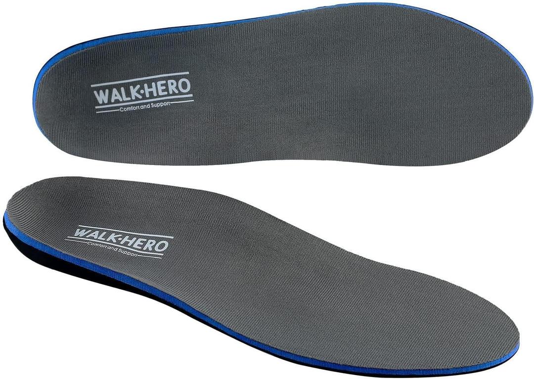 Plantar Fasciitis Feet Insoles Arch Supports Orthotics Inserts Relieve Flat Feet, High Arch (Mens 7-7 1/2 | Womens 9-9 1/2) (Gray)