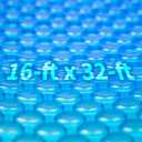 Blue Wave 16-ft x 32-ft Rectangular Pool Solar Blanket - 12-mil Solar Pool Cover with Thermal Bubbles to Retain Heat and Reduce Evaporation Fade Resistant Pool Solar Cover for Inground Pool - Blue