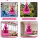 Kids Nest Swing Chair, Hanging Hammock Chair with Detachable Play Tent for Outdoor and Indoor Use (32" D x 52" H), Sensory Swing for Kids (Pink)