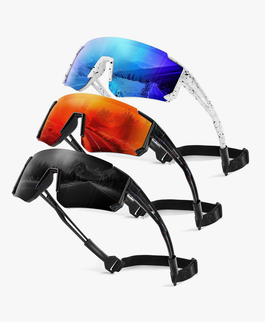 3 Pack Kids Polarized Sunglasses - Youth Baseball Sunglasses for Boys Girls Age 3-12 Sports UV Protection Goggles