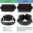 Geekria NOVA Protein Leather Headband Pad Compatible with Bose Beats JBL Sony Hyperx, Headphones Replacement Band, Headset Head Cushion Cover Repair Part (Black)