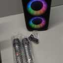 Karaoke Machine for Adults Kids, Portable Bluetooth Speaker with 2 Wireless Microphones, TWS Mode & LED Light, 10H Battery PA System Stage Monitors,Perfect for Home Party Outdoor Birthday Gifts(Black)