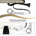 Travel Camping Accessories Tea Immersion Heater - Portable Immersion Water Heater 300W Dual Voltage 120/240V