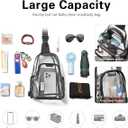 Clear Bag for Stadium Events Approved Clear Purses for Women Crossbody Transparent Bag Stadium Bags for Concert Sport (1-2c Black)