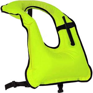 Inflatable Snorkel Vest Adults Swim Vest Portable Snorkeling Jackets for Diving Swimming Kayaking Surfing Safety Load Up to 220 Ibs (Green)