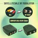 SatelliteSale RF Modulator RCA Composite to RF Coaxial Converter Includes AV RCA Cable and Power Supply