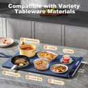 Food Warming Mat,Full Surface Graphene Heating Electric Warming Tray,6 Tempe-Settings & 1-6Hr Auto Shut-Off,Foldable Food Heating Mat,Food Warmer Trays for Chafing Dishes Navy Blue