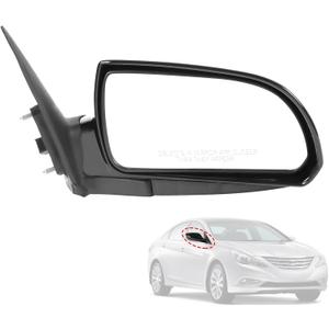 Door Mirror Right Passenger Side Replacement For Hyundai Sonata 2006 2007 2008 2009 2010, Replace 87620-0A000, Black 5PINS