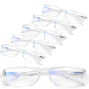 6 pack Executive Style Reading Glasses Men - Durable Readers with 99% Blue Light Blocking - Comfortable Fit with TR90 Frames, +2.0