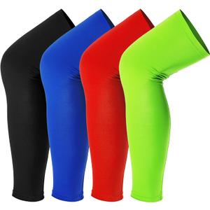 Leg Sleeves Compression Long Knee Sleeve UV Protect for Men Women Sport Basketball Football (Mixed Colors)