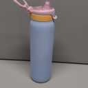 Ello Pop & Fill Stainless Steel Water Bottle with Quick Fill Technology, Double Walled Vacuum Insulated Metal, Leak Proof Locking Lid, Sip & Chug, BPA Free, Holiday Gift for Him Her, 22oz, 32oz, 40oz (Coastal Sunrise)