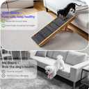 2026 Upgraded Dog Ramp for Couch, Foldable Small Dog Ramp for Sofa, 4 Adjustable Height from 13'' to 21", Portable Stable Pet Step with Non-Slip Pad, Pet Ramps Use for Couch Stairs, Walnut