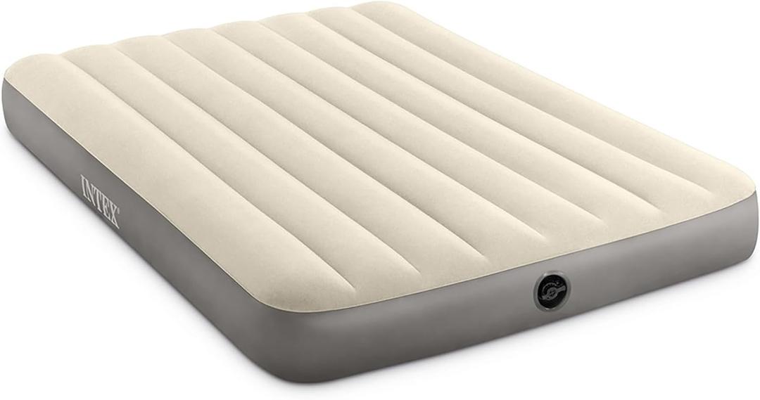 Intex 64102E Dura-Beam Standard Single-High Air Mattress: Fiber-Tech  Full Size  10in Bed Height  600lb Weight Capacity  Pump Sold Separately