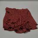 Flowy Shorts for Women Casual Boho Floral Skorts Ruffle Mini Skirts Running Tennis Butterfly Chiffon Shorts (Large, Alm Floral Red)