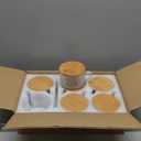 6 PACK Vintage Glass Coffee Mugs 14oz Clear Embossed Tea Cup Set with Bamboo Lids and Gold Spoons,Yogurt Bowl,kitchen gifts for women