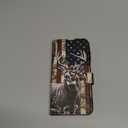 RYUITHDJP for Samsung Galaxy A16 5G Wallet Phone Case with Card Holder,RFID Blocking PU Leather Case for Women,Shockproof Flip Cover for Samsung Galaxy A16 5G,Camo Deer Flag