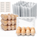 WIKDAY Egg Cartons Cheap Bulk 100 Pack 12 Count Plastic Clear Dozen Reusable Empty Egg Containers for Chicken Eggs Storage 