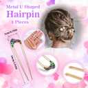 3 x 8pcs French Hair Pins for Women U Shaped French Twist Hair Pin Colourful U Vintage Fork Hairs Pin for Buns Women Girls Hairstyle Accessories for Girls