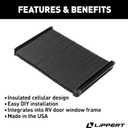 Lippert Thin Shade EcoCell Snap-On RV Window Shade for Prepped Entry Doors with Sun-Blocking Protection, Easy Sliding Operation, Quick Installation - 2025009147