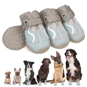 EXPAWLORER 4PCS Anti-Slip Dog Shoes - Breathable Mesh Dog Booties & Paw Protectors with Reflective Straps for Outdoor Cold/Hot Pavement, Indoor Hardwood Floors, Dog Boots, Size 3: 2.36"x2.05" (L*W) (Pack of 4)