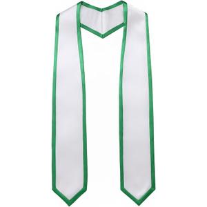 Unisex Adult Graduation Honor Stole Classic End With Trim 72" Long (Green)