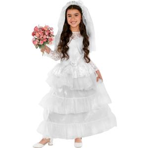 Morph Bride Costume For Girls, Bride Costume Kids, Wedding Dress Costumes For Girl, Halloween Costumes For Girls (Large)