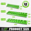SUNHZ MCKP SUNHZMCKP Socket Organizer Set 3 Piece, Magnetic Socket Holder Kit Includes 1/2 in, 3/8 in, 1/4 in Drive SAE Socket Trays, Holds 68 Shallow and Deep Sockets Slots, Standard Hole Size