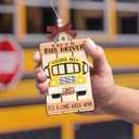 School Bus Ornaments for Christmas Tree 2025, Unique Bus Driver Appreciation Gifts, Double Layers Vehicle Wooden Ornaments for Christmas Decorations, Retirement, Driver Gifts for Women, Men