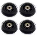 Inline Skate Wheels With Bearings, 3 Inch Roller Blade 76mm Outdoor and Indoor Clear Wheels for Office Chairs, Luggage (4 Pack, Black)