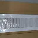 HVAC Premium 4" x 18" [Duct Opening] Flat Stamped Steel Return Air Grille - Sidewall and Ceiling - HVAC Vent Duct Cover - White [Outer Dimensions: 5.75w X 19.75"h]