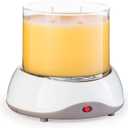 CANDLE WARMERS ETC. Auto Shutoff Candle Warmer Plate (White, Plug-in)  Modern Candle Wax Warmer with 8-Hour Timer (04)