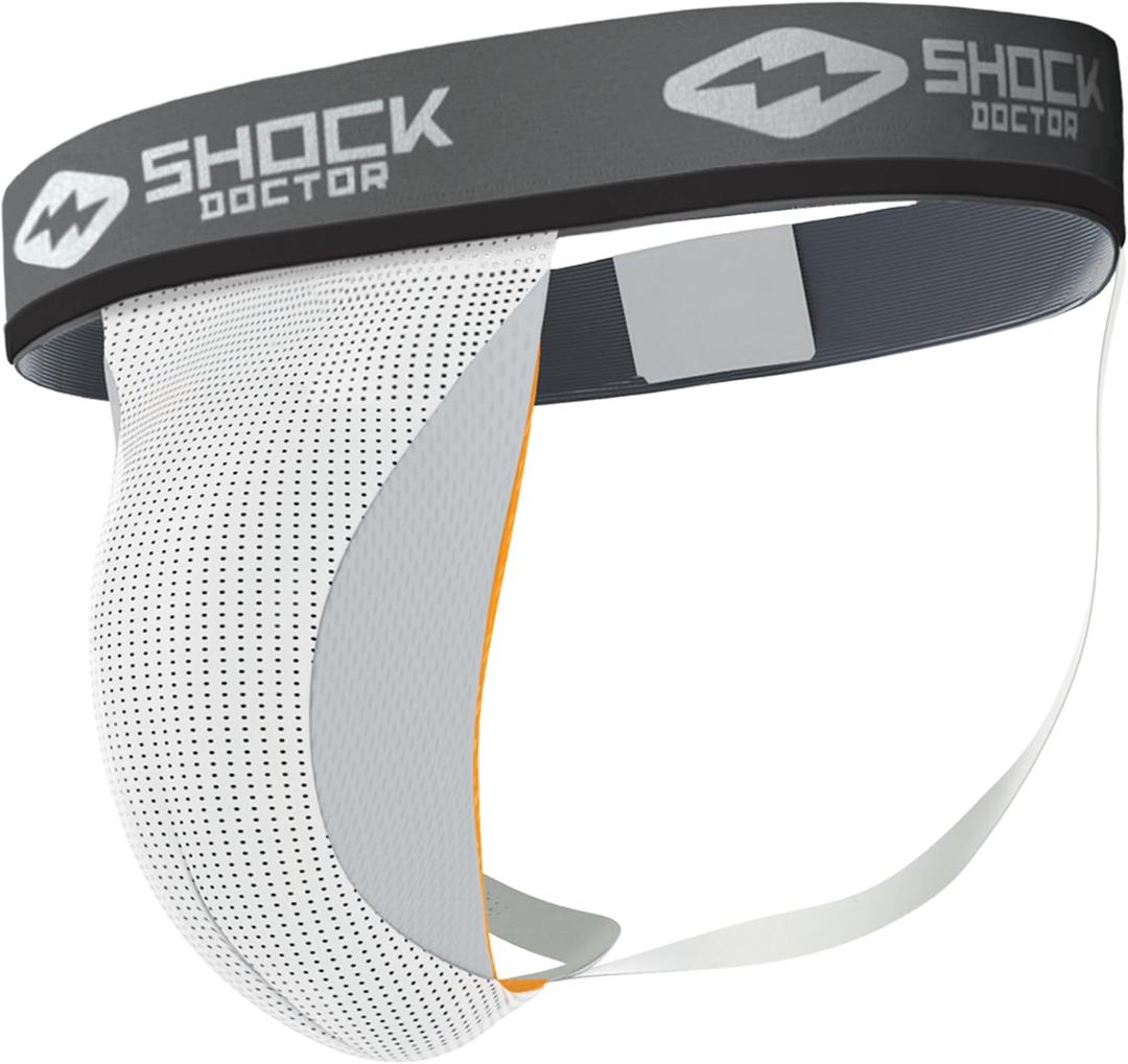 Shock Doctor Athletic Supporter with Cup Pocket, Jock Strap Protection, (Cup Not Included) (Medium, White)
