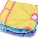 Teamoy 3Pcs Washable Female Dog Diapers, Reusable Doggie Diaper Wraps for Female Dogs, Super-Absorbent and Comfortable, Yellow + Purple + Blue, L2 (L2 (Pack of 3))