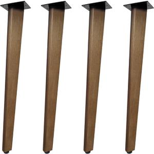 QLLY 30 Inch Solid Wood Table Legs, Wood Furniture Replacement Leg, Walnut