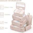 Veken 8 Set Packing Cubes, Cruise Ship Travel Essentials Accessories for Beach Vacation, Personalized Gifts for Women Mom Her, Suitcase Organizer Bags for Luggage with Hanging Toiletry Bag (Dutch Cream)