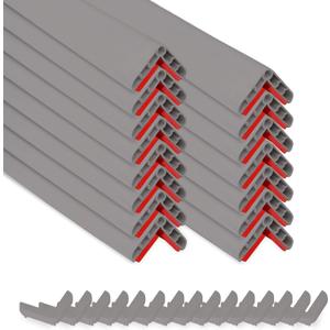 Rubber Bond Wall Corner Guard Edge Protector - 1x1x36 inch Baby Proofing Corner Guards - Self-Adhesive Furniture Edge Strips for Home and Office (15 Pack, Gray)