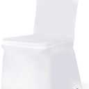 100 PCS White Polyester Spandex Chair Covers - Stretch Slipcovers for Wedding, Party, Dining, Banquet - Flat-Front Chair Covers