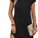 Dresses for Women 2026 Sundresses Fashion Clothing Summer Casual Business Elegant Classy Work Clothes Vacation Dress (Small, Black)