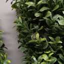 36" Artificial Boxwood Topiary Trees with Ground Spike Set of 2, Outdoor 3ft Faux Boxwood Topiaries Cone Bushes Trees Fake Shrubs Plants Front Porch Decor Outside Garden