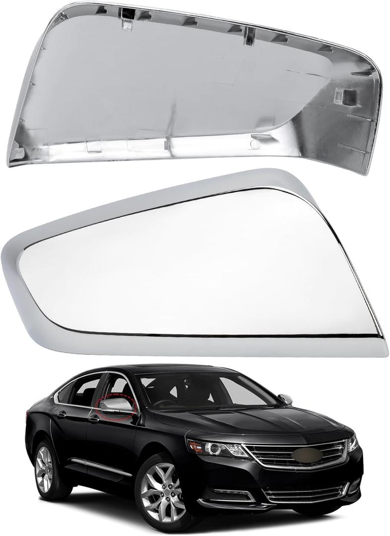 Passenger Side Mirror Cover Replacement for Chevrolet Chevy Impala 2014 2015 2016 2017 2018 2019 2020 - Right Side Mirror Covers, Rear View Mirrors Cap Accessories Chrome