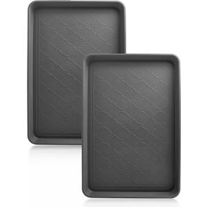 Boot Tray for Entryway Indoor, Heavy Duty Shoe Mat Tray 2 Packs, 23"x15.5" Waterproof Shoe Trays with Raised Edge, Outdoor Multi-Purpose Mat for Boots, Shoes, Garden, Pets