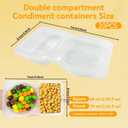2 x 20 Set Reusable snack Containers, 2 compartment snack containers, portable salad yogurtcerealdressing food boxes and Portion Control for Refrigeration Sauce,Outdoor Takeaway,Travel