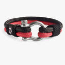 Men's Rope Bracelet - Stainless Steel Black and Silver Shackle, Extremely Durable and Scratch Resistant Waterproof Paracord, Handmade, Nautical Wristband for Men