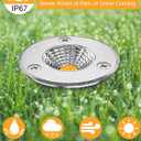 ZUCKEO Low Voltage Landscape Lighting LED Well Lights 3W 12V-24V in Ground Light IP67 Waterproof Outdoor Low Voltage Landscape Lights for Floor Driveway Deck Step Garden (8 Pack Warm White)